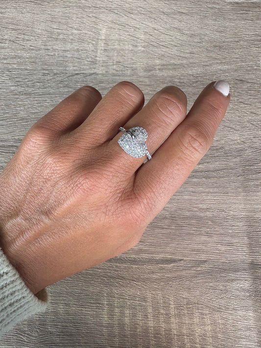 .69 cttw Pave Heart With Halo