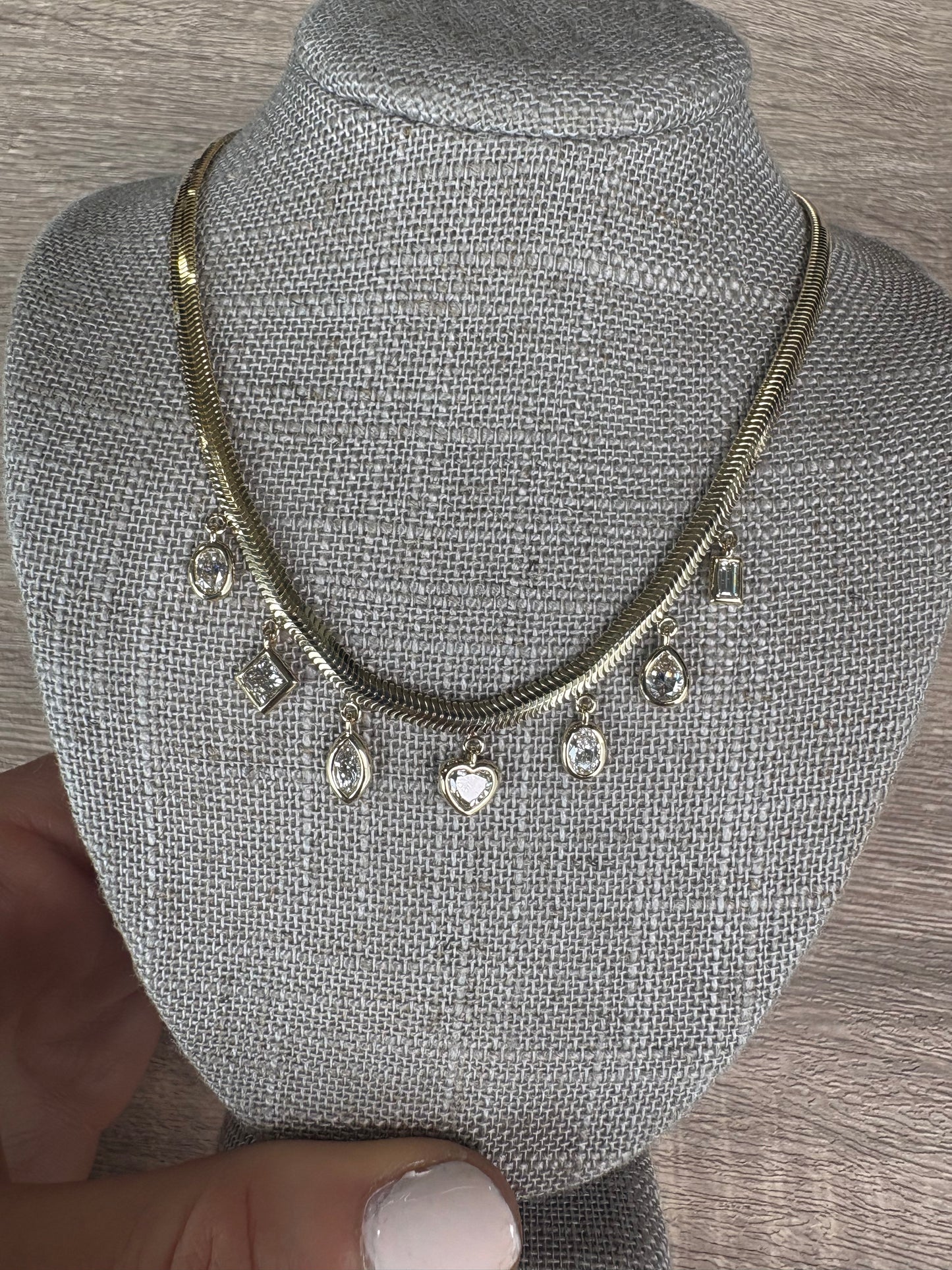 Charm Necklace On Herringbone Chain