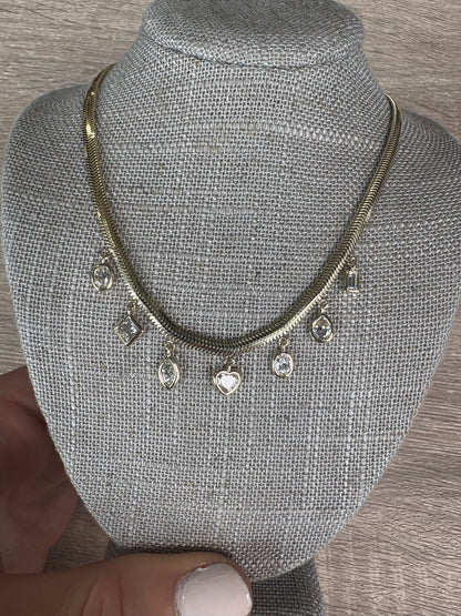 Charm Necklace On Herringbone Chain