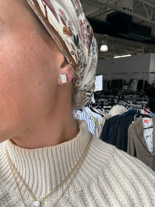 4.12 cttw Radiant Bezel Studs