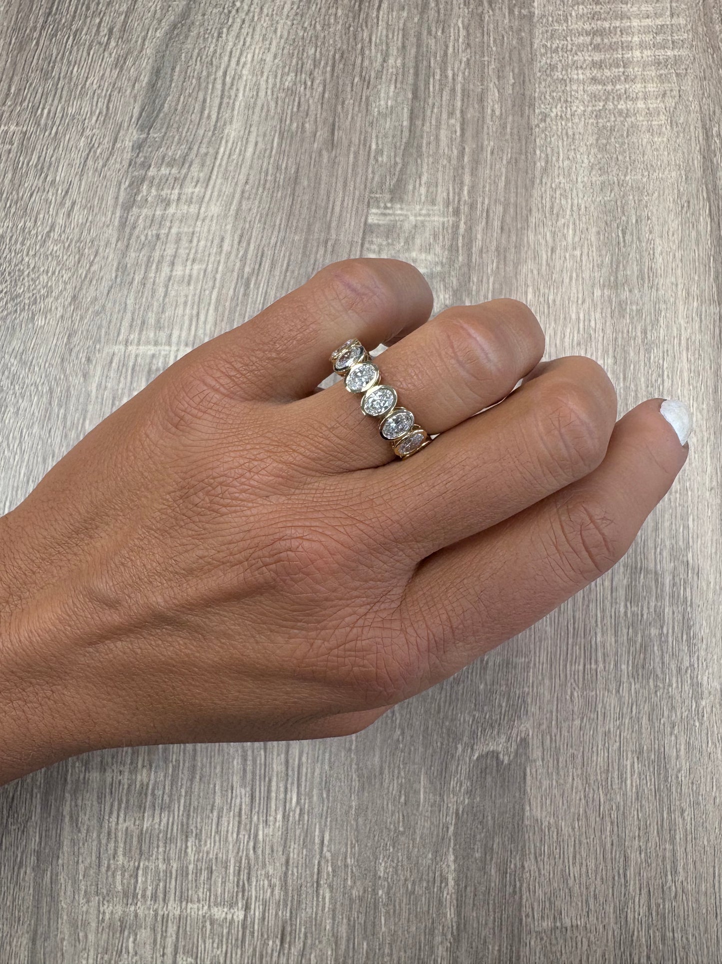 3.5 cttw Bezel Oval Eternity Band