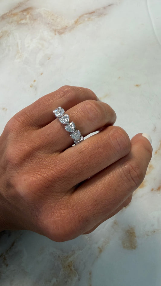 6.17 cttw east west heart eternity band
