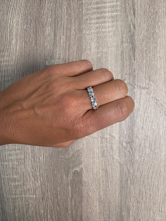 1.11 cttw 2 Row Baguette & Marquis Ring