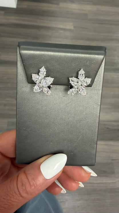 5.4 cttw pear cluster earrings