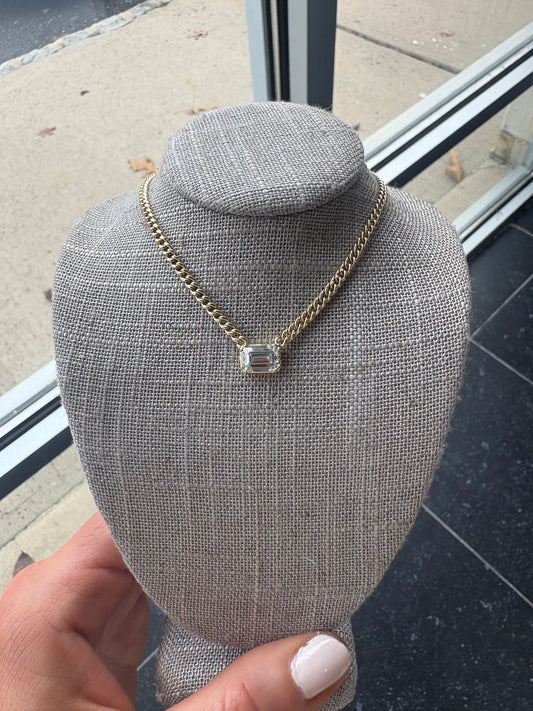 1.5 ct Emerald on Cuban Chain