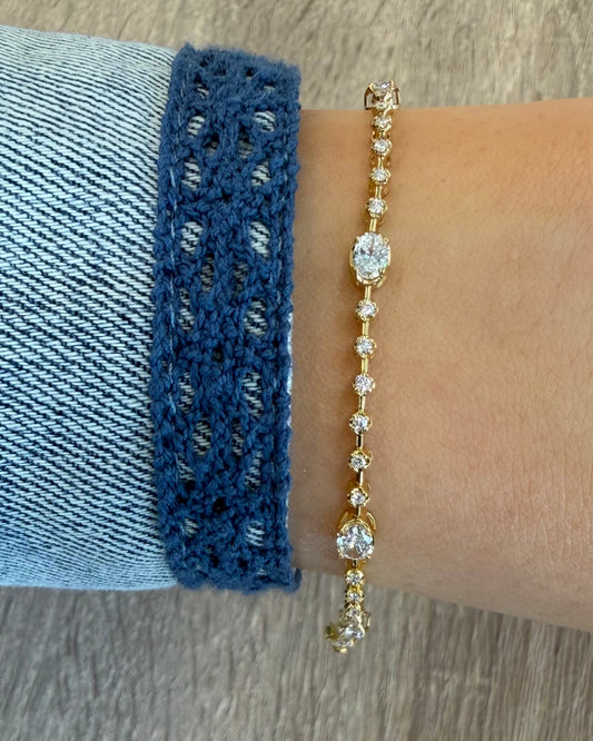 1.34 cttw yellow gold bracelet with ovals