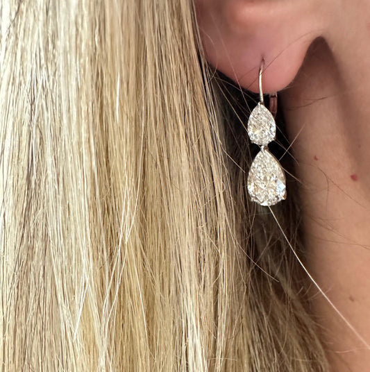 5.5 cttw Double Pear Drop Earrings