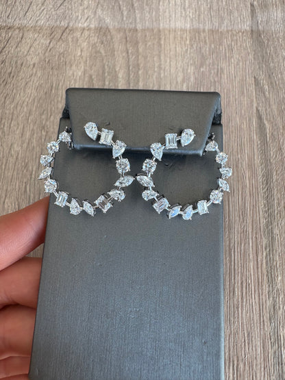 6.30 cttw Mixed Shape Front Facing Hoops