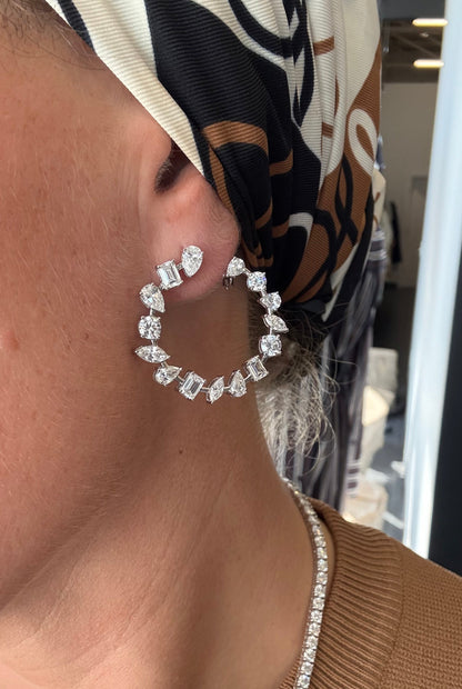 6.30 cttw Mixed Shape Front Facing Hoops