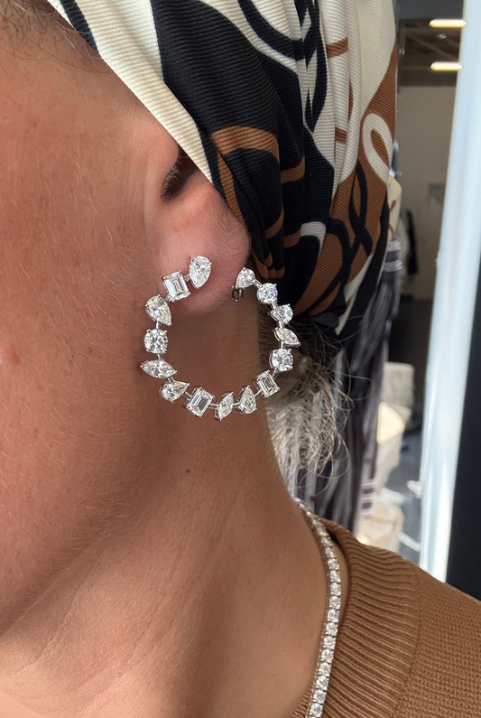 6.30 cttw Mixed Shape Front Facing Hoops
