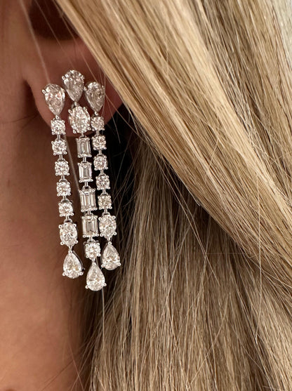 8.50 cttw 3 row earrings