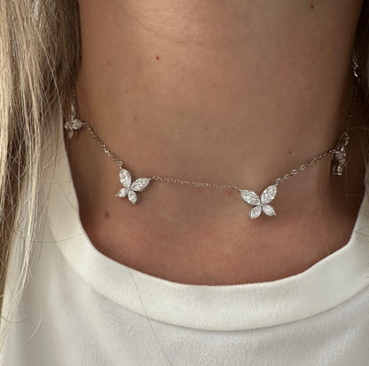 6.5 cttw marquis butterfly necklace