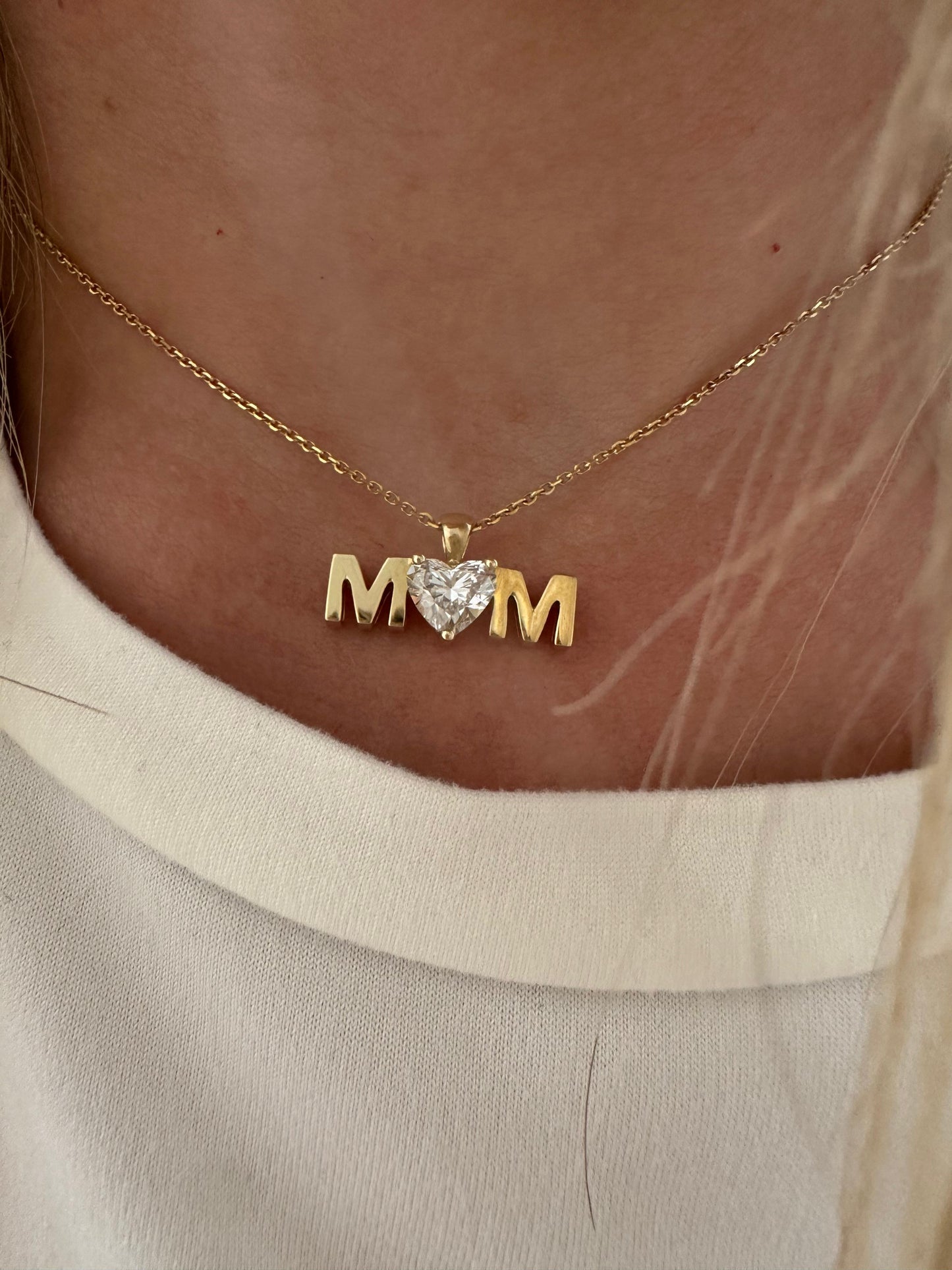 1 ct heart mom charm (no chain)
