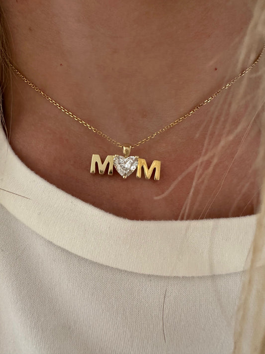 1 ct heart mom charm (no chain)