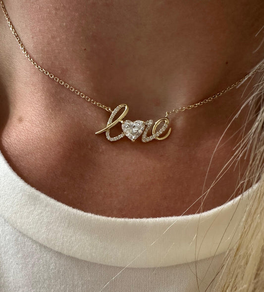 1.17 cttw love necklace